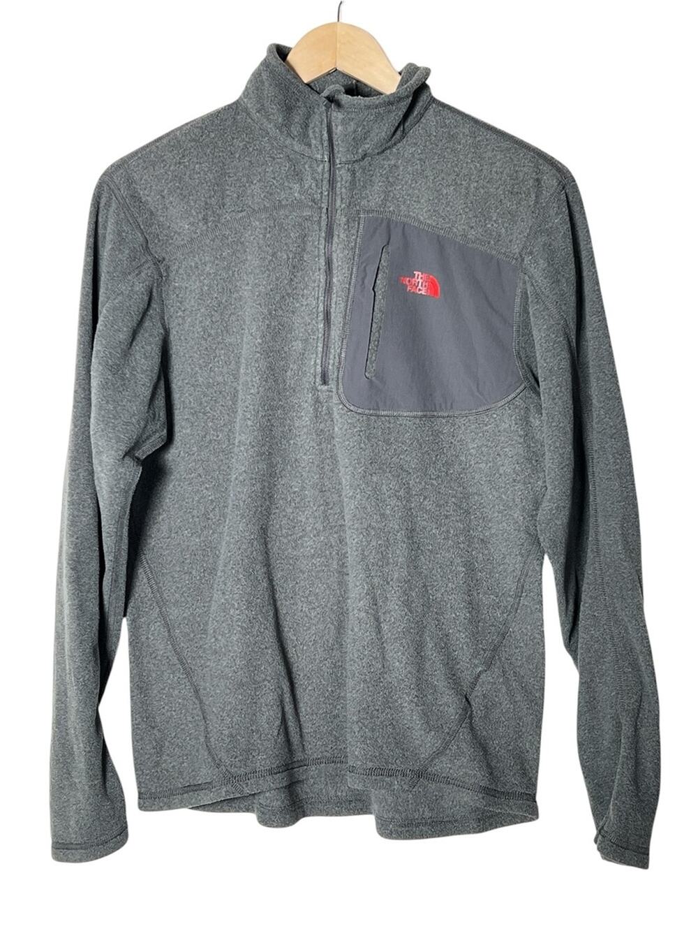 The North Face Men's Gray Quarter-Zip Fleece Pullover size small S B116